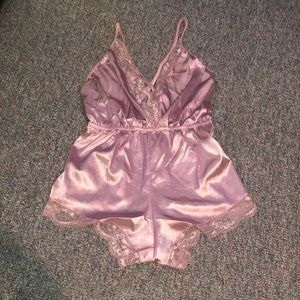 Lingerie silk romper